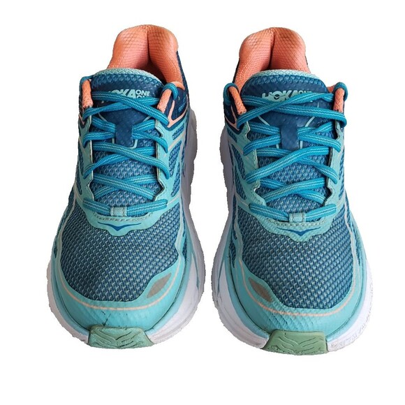 Hoka One One Clifton 3 Running Shoes Women's Size 7.5 Blue Coral Cushion 1012045 - Picture 4 of 11